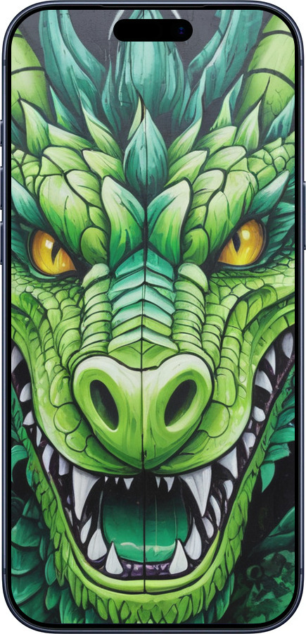 Силиконовый чехол Зелёный дракон для Apple iPhone 17 PRO - 5816u-4030 изображение 