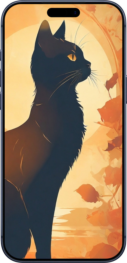 Силиконовый чехол Черная кошка v2 для Apple iPhone 17 PRO - 5830u-4030 изображение 