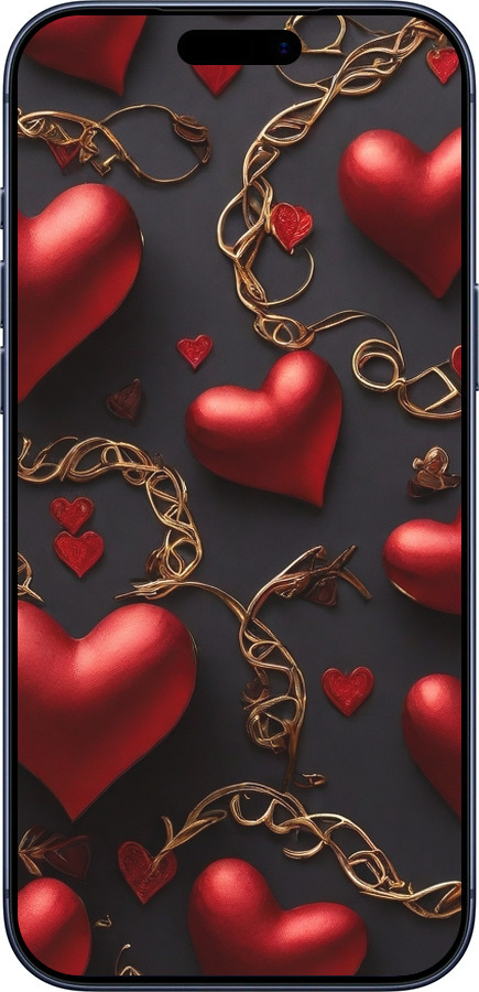 Силиконовый чехол Сердечки для Apple iPhone 17 PRO - 5831u-4030 изображение 