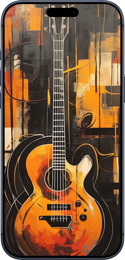 Силиконовый чехол Чехол для телефона Оранжевая Гитара для Apple iPhone 17 PRO - 5934u-4030 изображение 