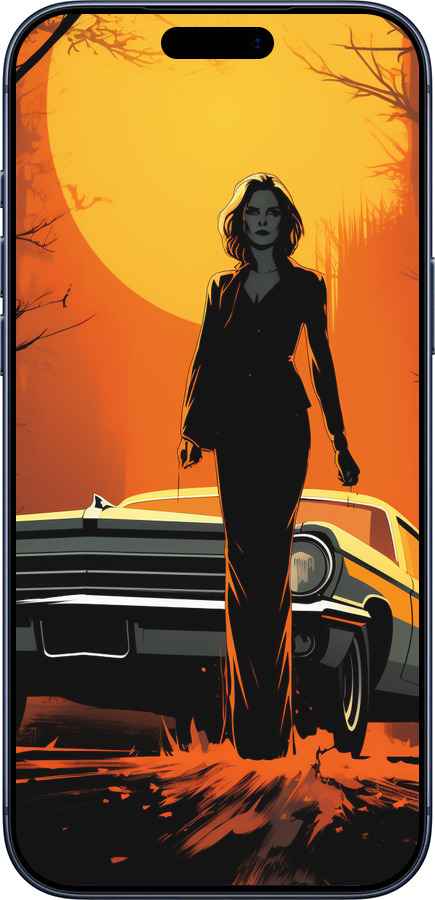 Силиконовый чехол Чехол для телефона Девушка возле автомобиля для Apple iPhone 17 PRO - 5946u-4030 изображение 