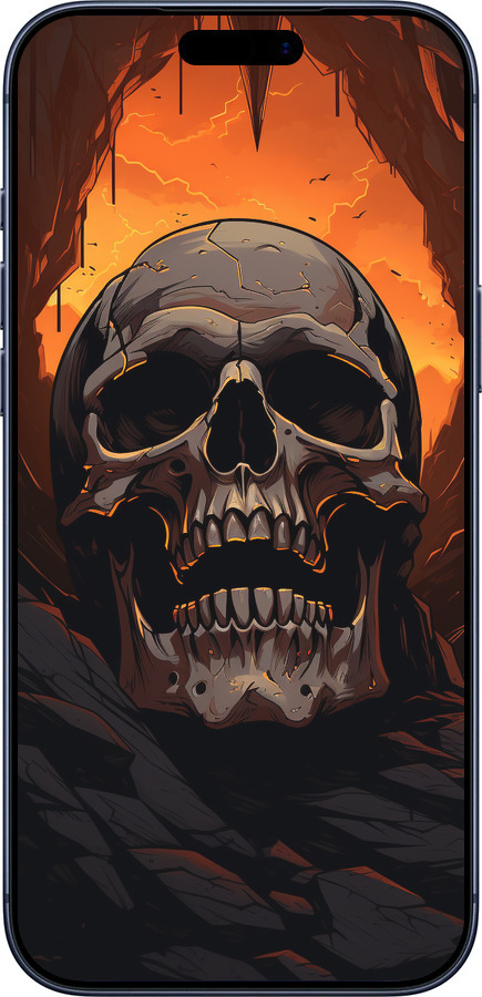 Силиконовый чехол Череп в пещере для Apple iPhone 17 PRO - 5959u-4030 изображение 