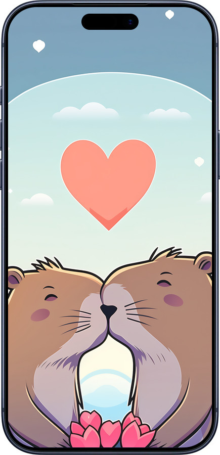 Силиконовый чехол Капибара любовь для Apple iPhone 17 PRO - 6027u-4030 изображение 