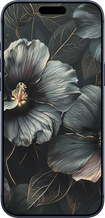 Силіконовий чехол Чорні квіти для Apple iPhone 17 PRO - 6031u-4030 изображение 