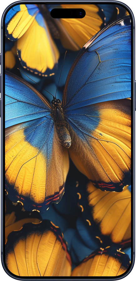 Силиконовый чехол Желто-голубые бабочки для Apple iPhone 17 PRO - 6046u-4030 изображение 