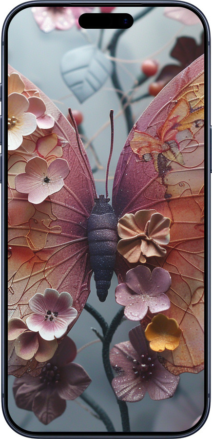 Силиконовый чехол Fairy Butterfly для Apple iPhone 17 PRO - 6048u-4030 изображение 