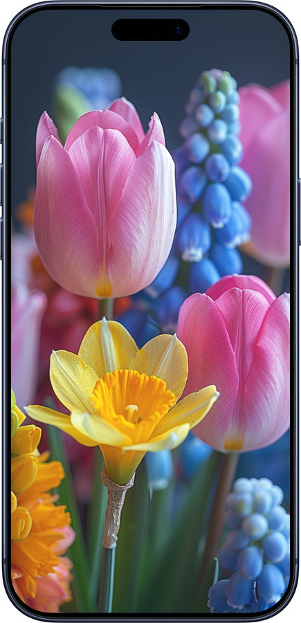 Силиконовый чехол Весенние цветы для Apple iPhone 17 PRO - 6058u-4030 изображение 