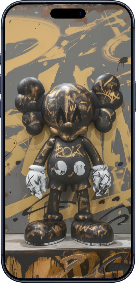 Силіконовий чехол Bronze kaws для Apple iPhone 17 PRO - 6097u-4030 изображение 