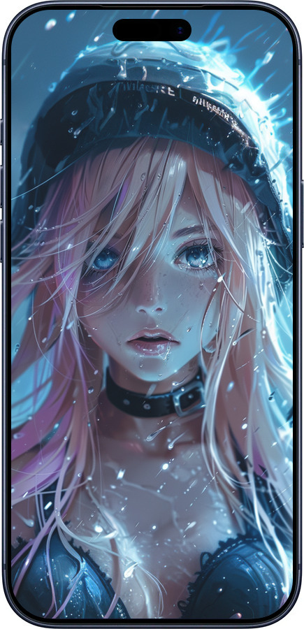 Силиконовый чехол Аниме-дива под дождем для Apple iPhone 17 PRO - 6120u-4030 изображение 