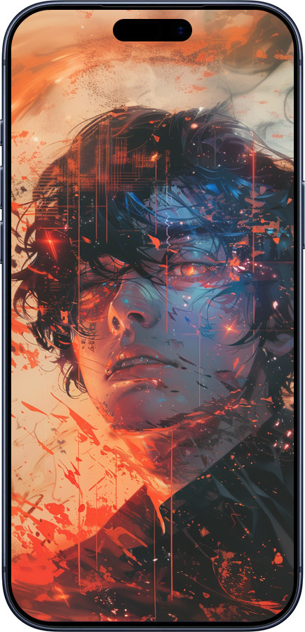 Силиконовый чехол Лицо в пламени для Apple iPhone 17 PRO - 6127u-4030 изображение 