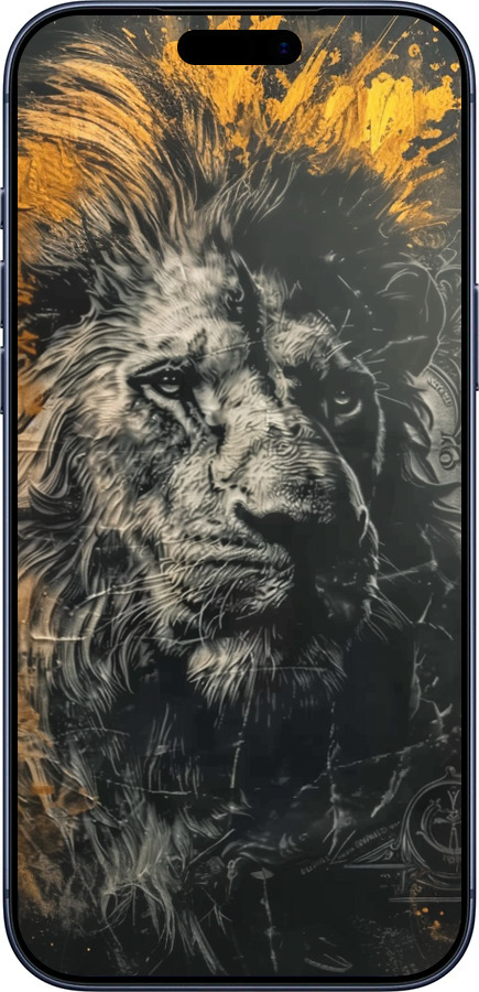 Силиконовый чехол Лев в золотых красках для Apple iPhone 17 PRO - 6155u-4030 изображение 