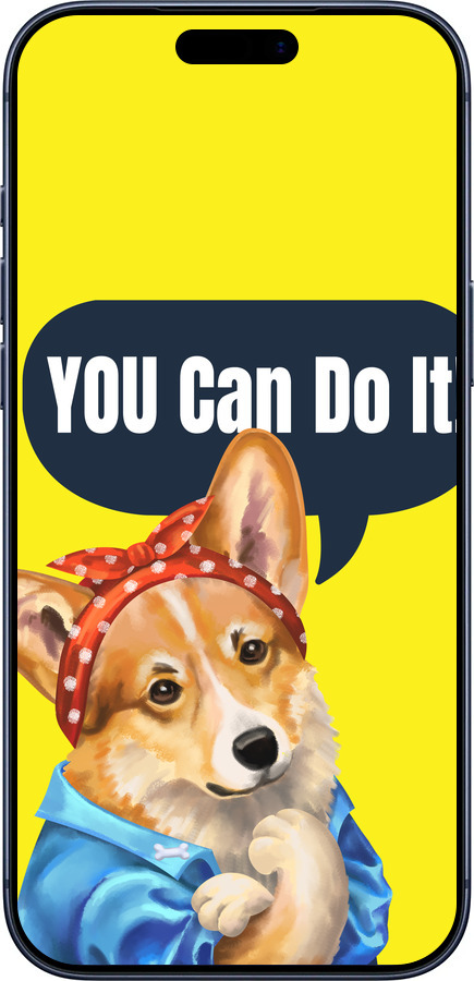 Силиконовый чехол чехол с корги You Can Do It для Apple iPhone 17 PRO - 6184u-4030 изображение 