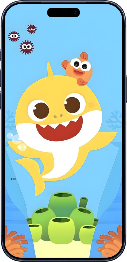 Силиконовый чехол Бейби Шарк для Apple iPhone 17 PRO - 6303u-4030 изображение 