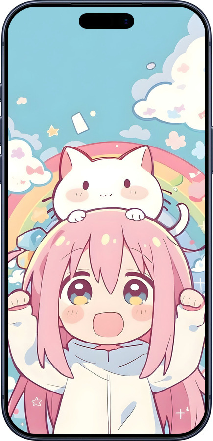 Силиконовый чехол Девочка аниме радуга для Apple iPhone 17 PRO - 6304u-4030 изображение 