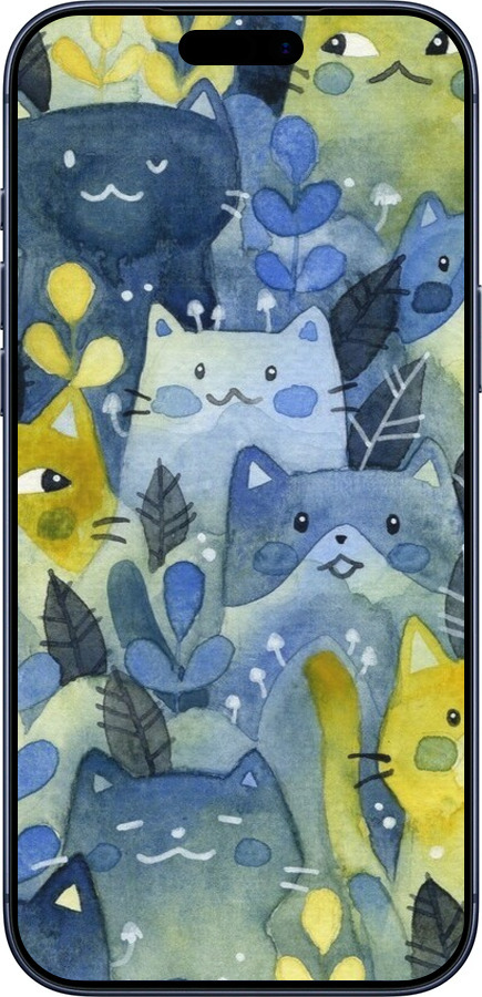 Силиконовый чехол С изображением кошачьего леса для Apple iPhone 17 PRO - 6447u-4030 изображение 