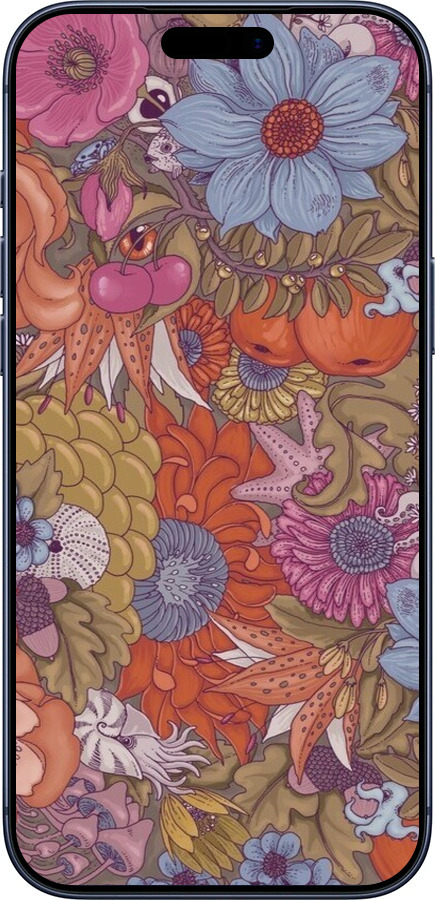 Силиконовый чехол Абстрактные цветы для Apple iPhone 17 PRO - 6526u-4030 изображение 