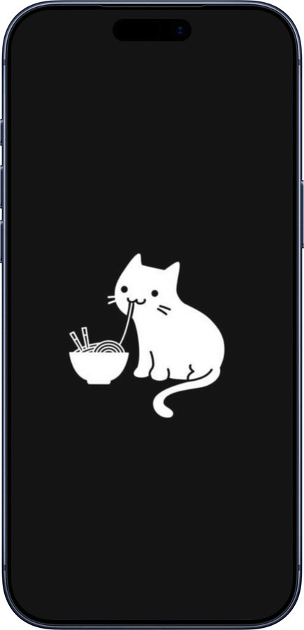 Силиконовый чехол С милым котом на черном фоне для Apple iPhone 17 PRO - 6528u-4030 изображение 