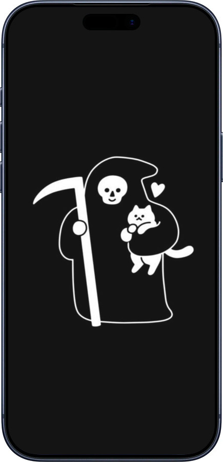 Силиконовый чехол Минималистичный арт: смерть и кошка для Apple iPhone 17 PRO - 6529u-4030 изображение 