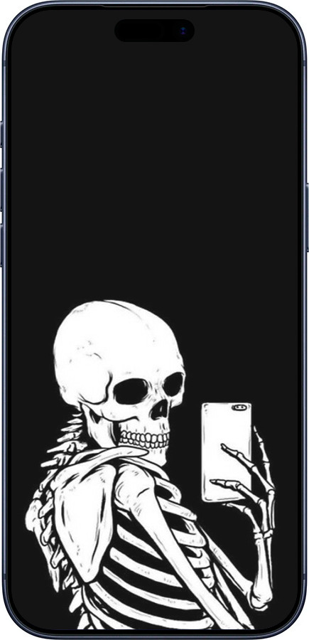 Силиконовый чехол Скелет делает Selfie для Apple iPhone 17 PRO - 6535u-4030 изображение 