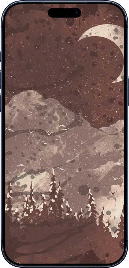 Силиконовый чехол С изображением лунного пейзажа в ночном лесу для Apple iPhone 17 PRO - 6546u-4030 изображение 