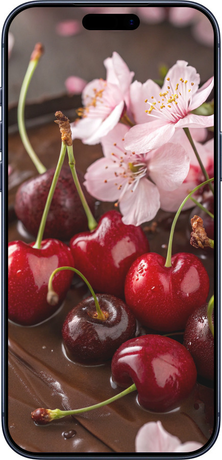 Силиконовый чехол Вишня в шоколаде для Apple iPhone 17 PRO - 6698u-4030 изображение 