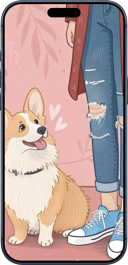 Силиконовый чехол Корги 3 для Apple iPhone 17 PRO - 6707u-4030 изображение 