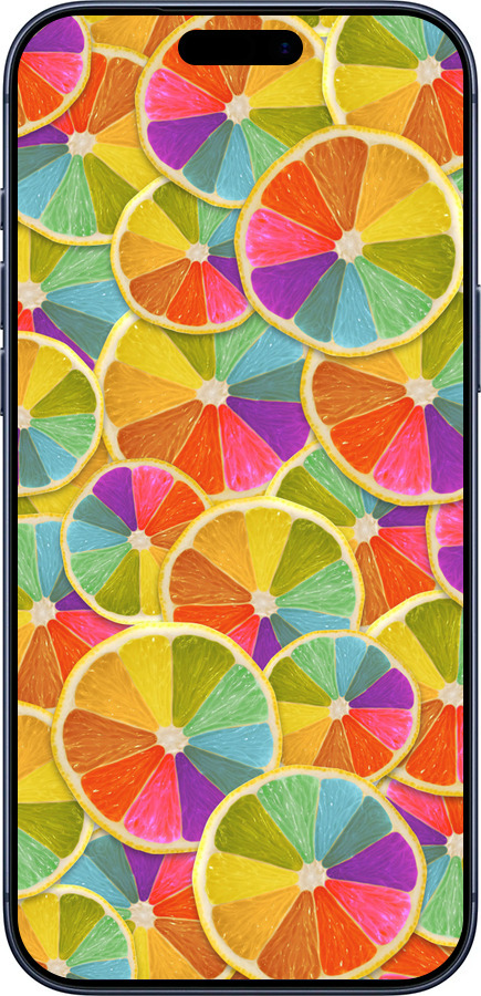 Силиконовый чехол Разноцветные дольки лимона для Apple iPhone 17 PRO - 861u-4030 изображение 