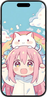 TPU чехол Девочка аниме радуга для Apple iPhone 17 - 6304b-4031 изображение 