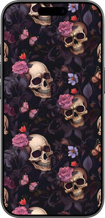 TPU чехол Черепа и розы для Apple iPhone 17 - 6316b-4031 изображение 