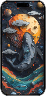 TPU чехол Кит у космосі для Apple iPhone 17 - 6328b-4031 изображение 