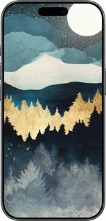 TPU чехол Ночной пейзаж с лесом и горами для Apple iPhone 17 - 6493b-4031 изображение 