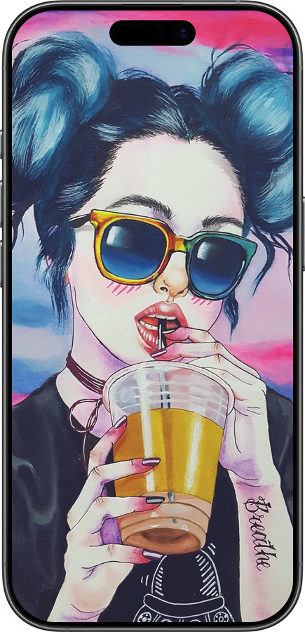 TPU чехол Арт-девушка в очках для Apple iPhone 17 - 3994b-4031 изображение 