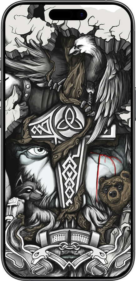 TPU чехол Тату Викинг для Apple iPhone 17 - 4098b-4031 изображение 