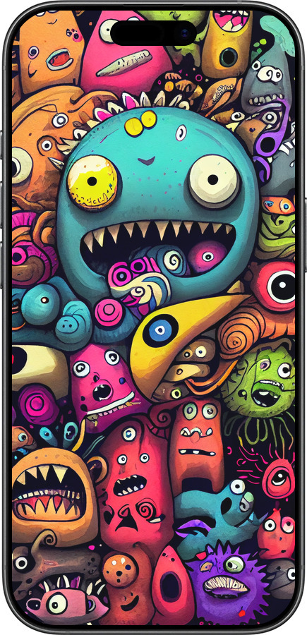 TPU чехол Cмешные монстры для Apple iPhone 17 - 5549b-4031 изображение 