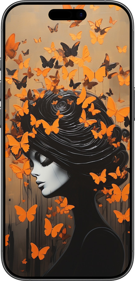 TPU чехол Чохол для телефону Дівчина з помаранчевими метеликами для Apple iPhone 17 - 5940b-4031 изображение 