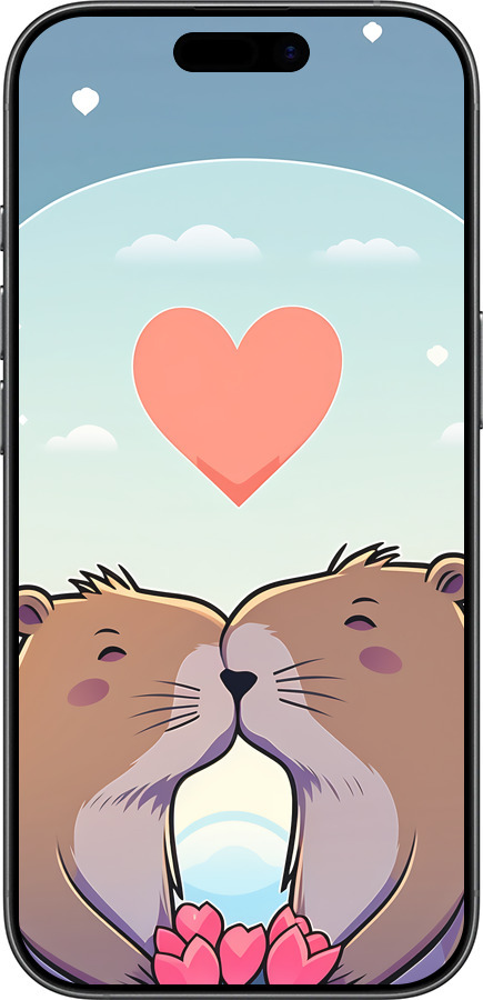 TPU чехол Капібара кохання для Apple iPhone 17 - 6027b-4031 изображение 