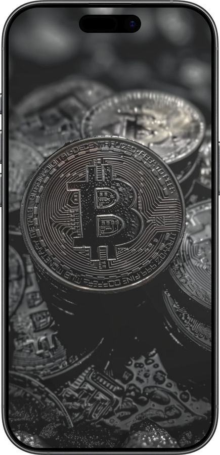 TPU чехол Black Bitcoin для Apple iPhone 17 - 6090b-4031 изображение 
