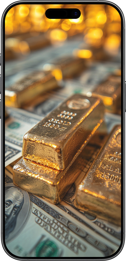 TPU чехол Слитки и доллары для Apple iPhone 17 - 6105b-4031 изображение 