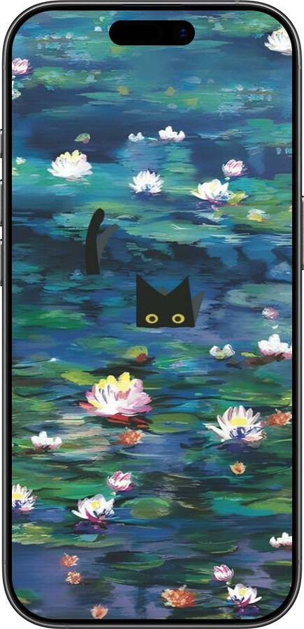 TPU чехол із зображенням водяних лілій та кішок для Apple iPhone 17 - 6257b-4031 изображение 