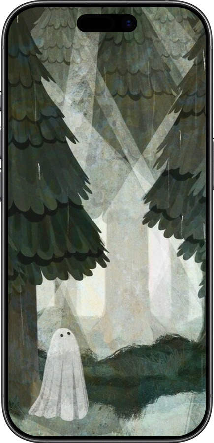 TPU чехол С изображением соснового леса и привидения для Apple iPhone 17 - 6420b-4031 изображение 