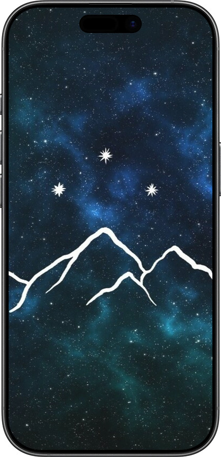 TPU чехол Горы и звезды нарисованы на фоне галактики для Apple iPhone 17 - 6490b-4031 изображение 