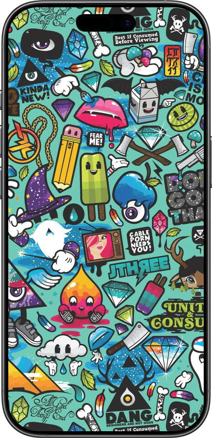 TPU чехол Стикер бомбинг 1 для Apple iPhone 17 - 693b-4031 изображение 