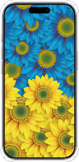 Силикон с усиленными углами чехол Жёлто-голубые цветы для Apple iPhone 17 - 1048sp-4031 изображение 