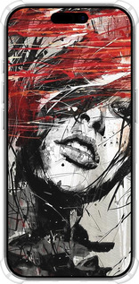 Силикон с усиленными углами чехол Лицо девушки для Apple iPhone 17 - 1162sp-4031 изображение 