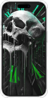 Силикон с усиленными углами чехол Череп-часы для Apple iPhone 17 - 4100sp-4031 изображение 