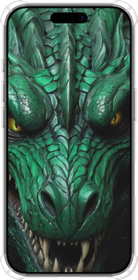 Силикон с усиленными углами чехол Зелёный дракон v2 для Apple iPhone 17 - 5817sp-4031 изображение 