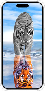 Силикон с усиленными углами чехол Тигр для Apple iPhone 17 - 6016sp-4031 изображение 