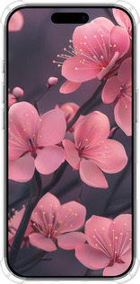 Силикон с усиленными углами чехол Пурпурная сакура для Apple iPhone 17 - 6075sp-4031 изображение 