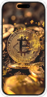 Силикон с усиленными углами чехол Золотая лихорадка биткойна для Apple iPhone 17 - 6089sp-4031 изображение 