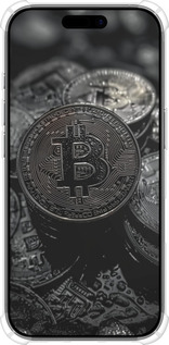 Силикон с усиленными углами чехол Black Bitcoin для Apple iPhone 17 - 6090sp-4031 изображение 